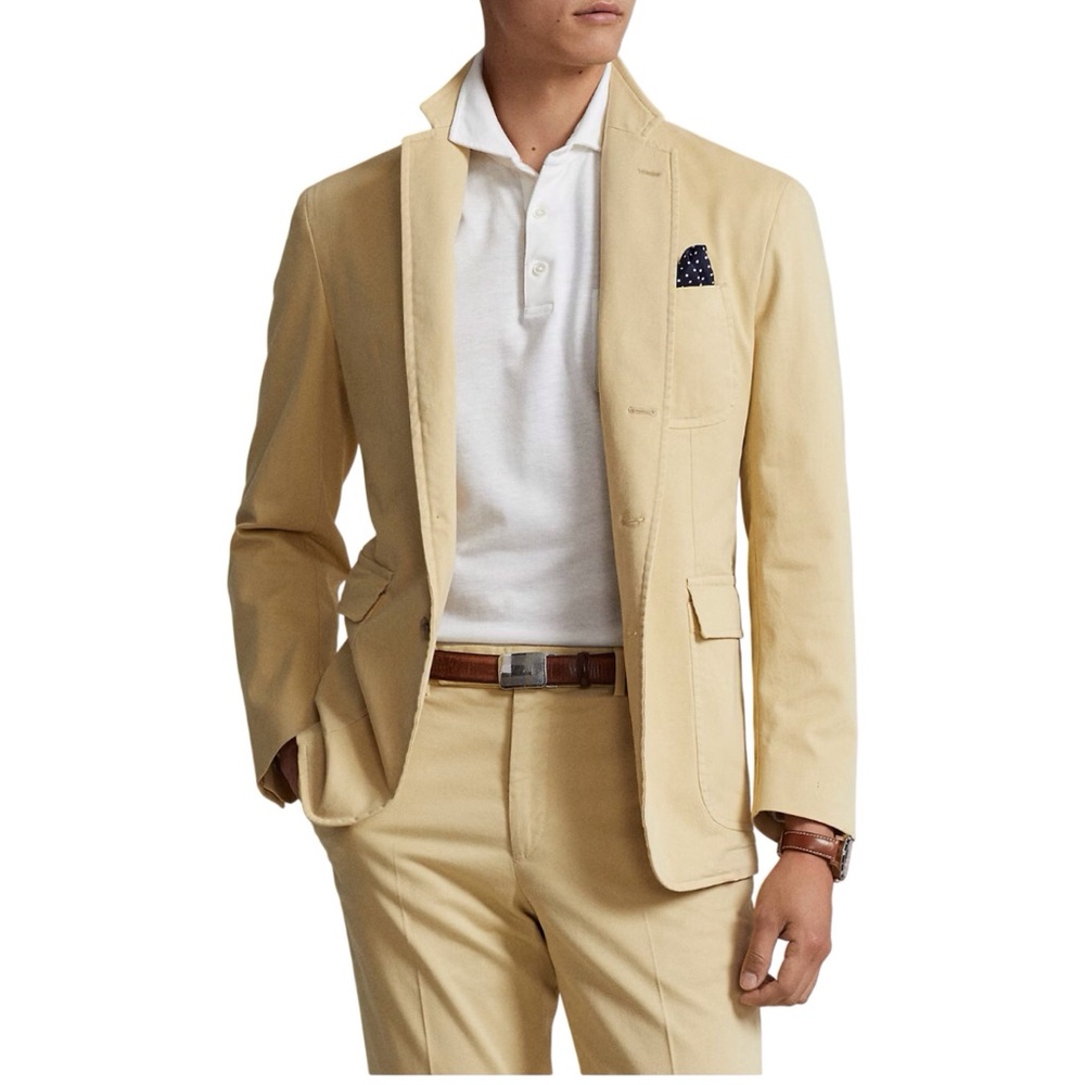 Polo Ralph Lauren Blazer Size 40 Long Soft Tailored Fit Chino Sport Coat New